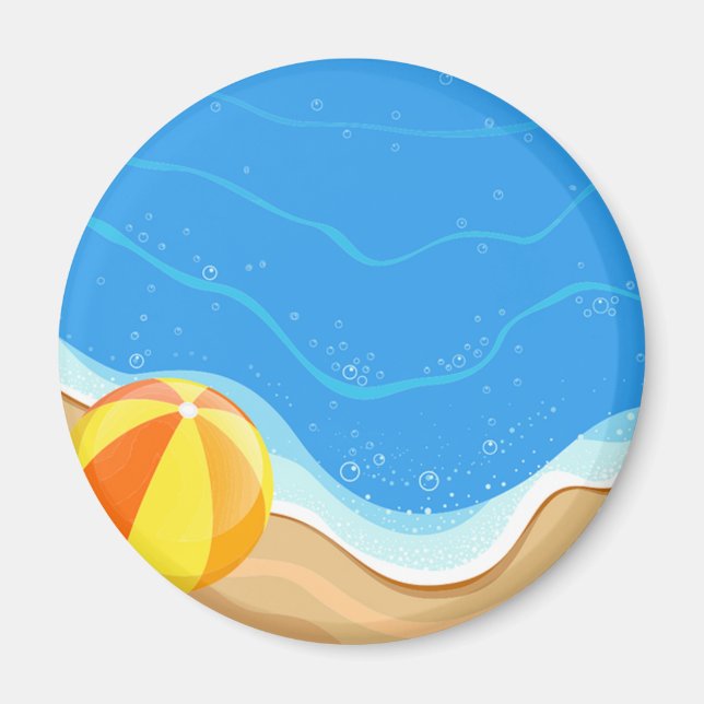 Aimant Beach-Ball À La Plage (Devant)
