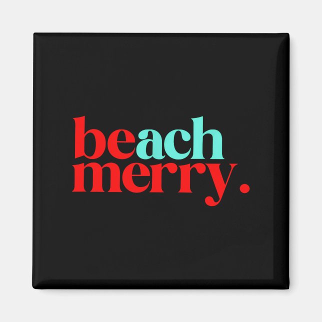 Aimant Beach Merry Christmas Funny  (Devant)