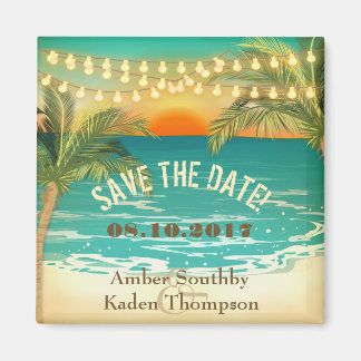 Aimant Beach Sunset Wedding Enregistrer la date