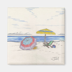 Aimant BEACH UMBRELLAS (carré)