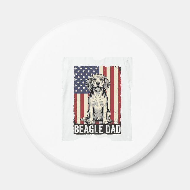 Aimant Beagle Dad Patriotic Vintage Dog Shirt Design_1 (Devant)