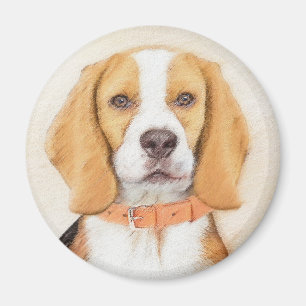 Aimant Beagle Hound Dog Peinture Animal Art original