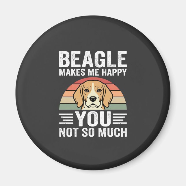 Aimant Beagle Me Rend Heureux Amateur De Chien (Devant)