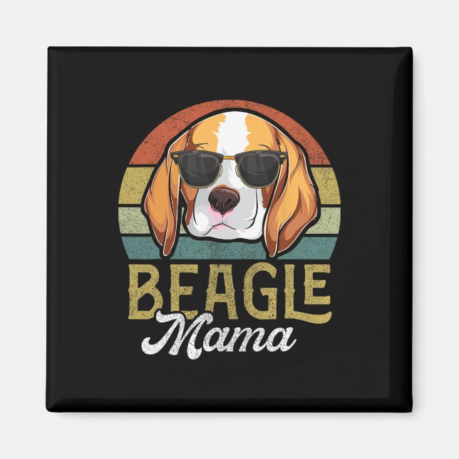 Aimant Beagle rétro Mama Femmes Chemises (Devant)