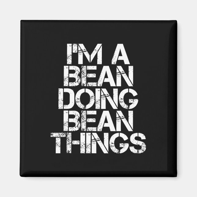 Aimant Bean Funny Nom de famille Arbre de famille Anniver (Devant)