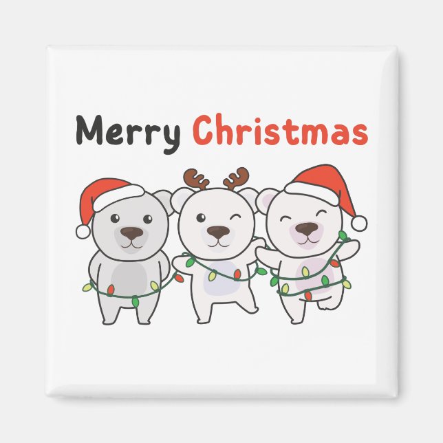 Aimant Bear Christmas Animals (Devant)