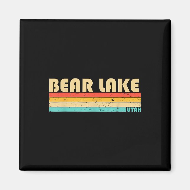 Aimant Bear Lake Utah Funny Pêche Camping été (Devant)