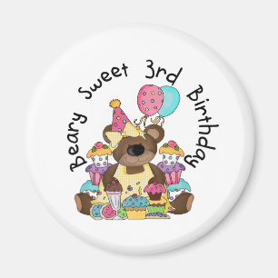Aimant Beary Sweet 3e Anniversaire Tshirts et cadeaux
