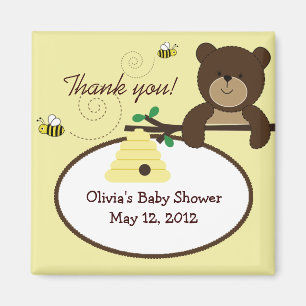 Aimant Beary Sweet Bear & Bee Baby shower Favoriser l'aim