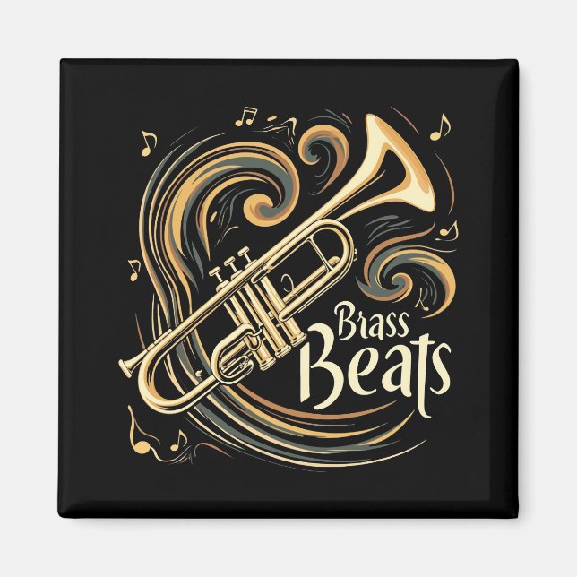 Aimant Beats en laiton Trumpet Player Groove (Devant)