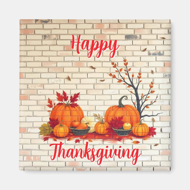 Aimant Beau Bon thanksgiving moderne automne (Devant)