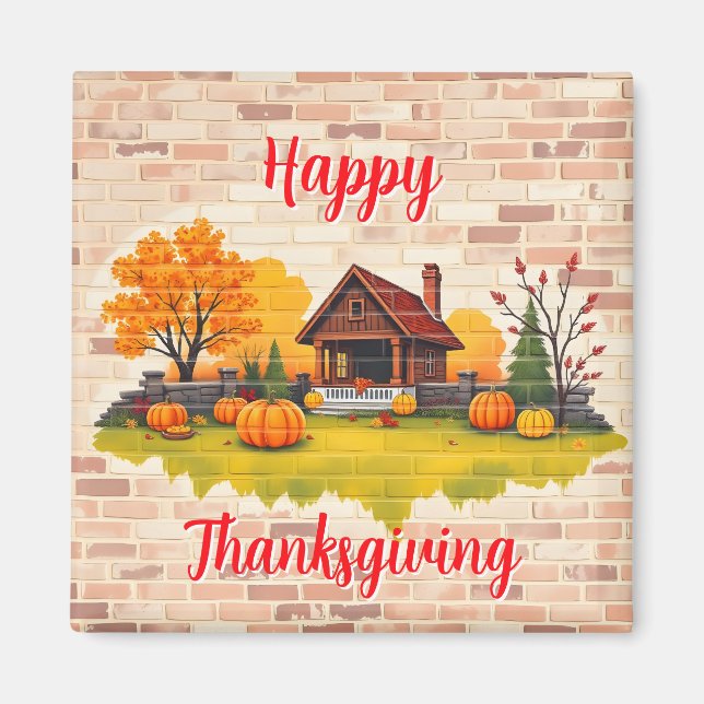 Aimant Beau Bon thanksgiving populaire automne (Devant)
