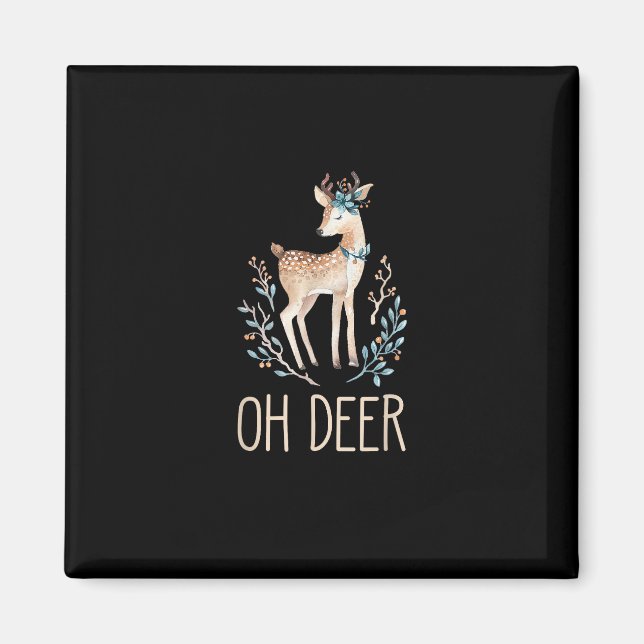 Aimant Beau Cerf Drôle Oh Cerf Design Moderne  (Devant)