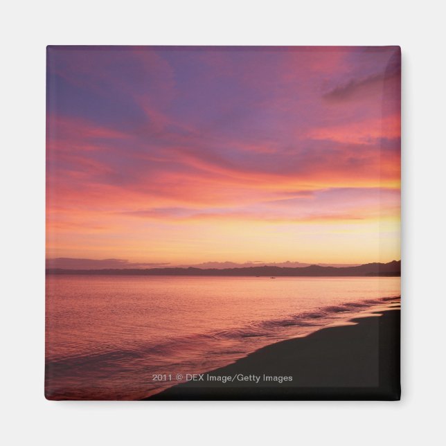 Aimant Beau coucher de soleil sur la plage (Devant)