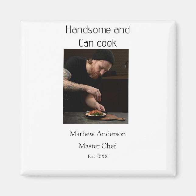 Aimant Beau et peut cuisiner ajouter nom master chef date (Devant)