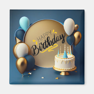 Aimant Beau gâteau Joyeux Cadeaux d'anniversaire Amour