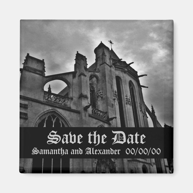 Aimant Beau gothique Sauvez la date (Devant)