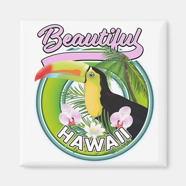 Aimant beau logo de voyage à Hawaii (Devant)