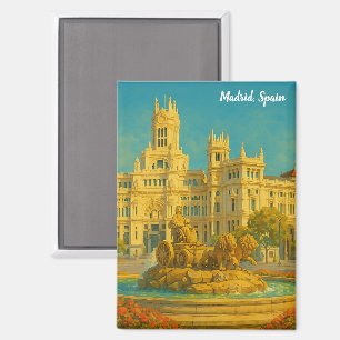 Aimant Beau Madrid Espagne Art de Voyage Rétro
