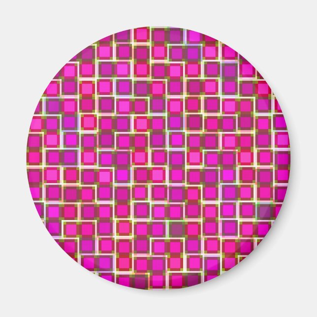 Aimant Beau Motif de Carrelage Abstrait en rose (Devant)