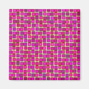 Aimant Beau Motif de Carrelage Abstrait en rose