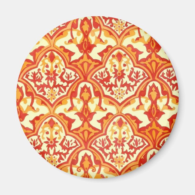 AIMANT BEAU MOTIF - ROUGE & ORANGE (Devant)