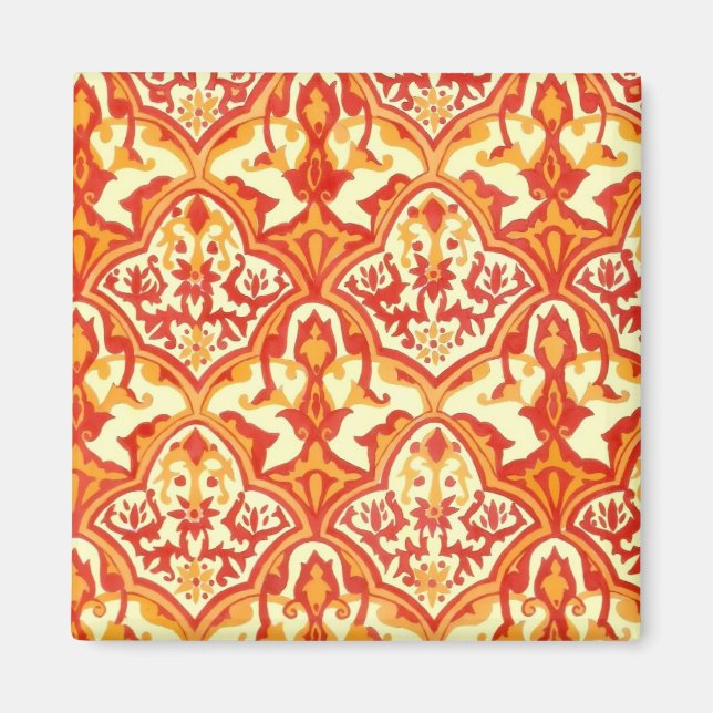 AIMANT BEAU MOTIF - ROUGE & ORANGE (Devant)