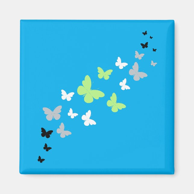 Aimant Beau Papillon Fierté Agender  (Devant)