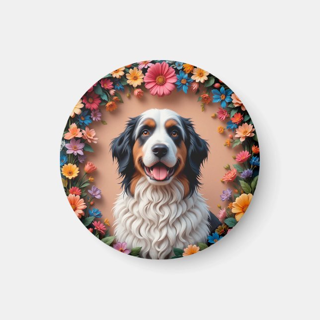 Aimant Beau portrait de chien (Devant)