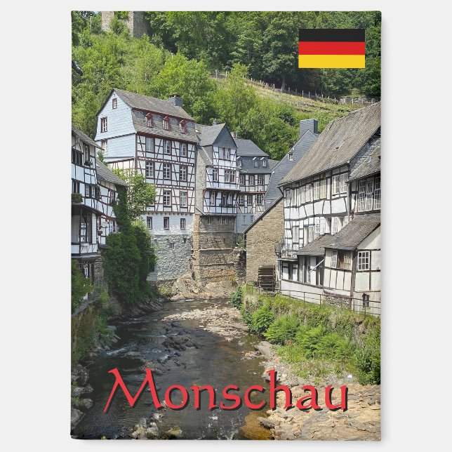 Aimant Beau village allemand Monschau en été (Recto)