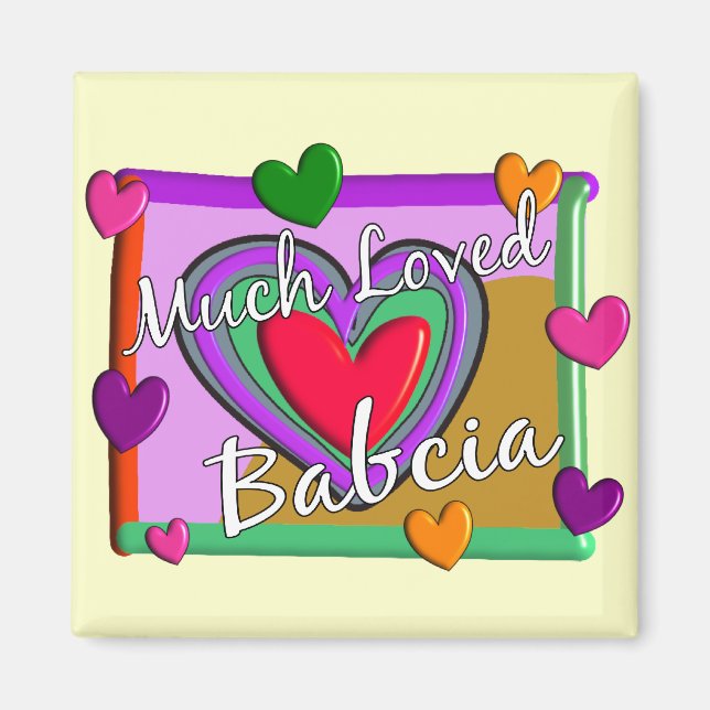 Aimant Beaucoup d'amour Babcia (grand-mère polonaise) (Devant)