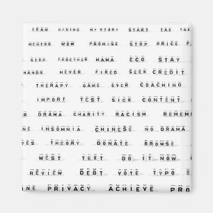 Aimant Beaucoup de mots sur les cubes