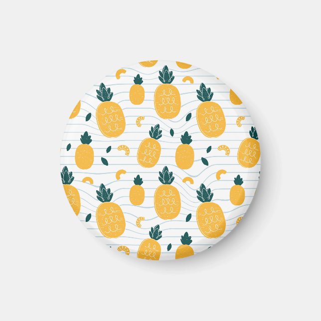 Aimant Beauté ananas : Motif tiré à la main (Devant)