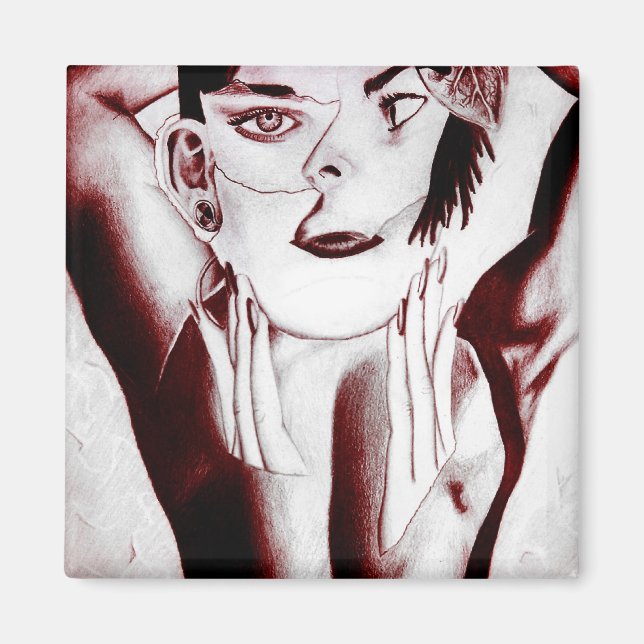 Aimant beauté collée. (Devant)