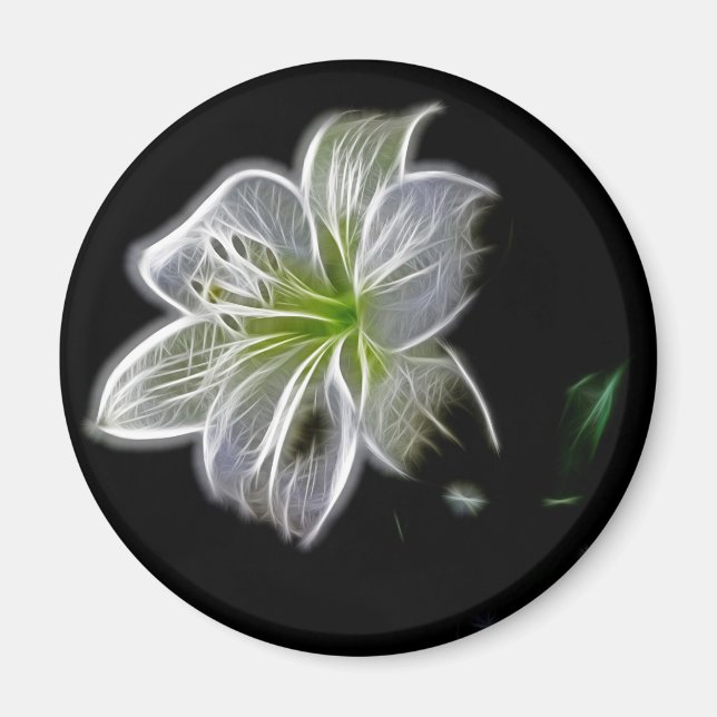 Aimant Beauté de la nature de la fleur de lys blanc (Devant)