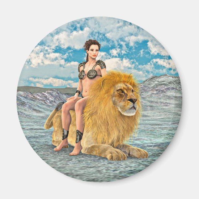 Aimant Beauté et Lion (Devant)