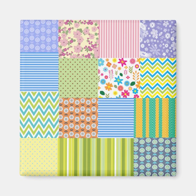 Aimant Beautiful patchwork design (Devant)