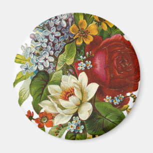 Aimant Beautiful Romantic Summer Bouquet with Red Rose