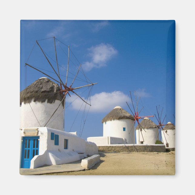 Aimant Beaux moulins à vent sur l'île de Mykonos, (Devant)