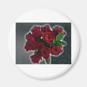 AIMANT BEAUX ROSES ROUGES