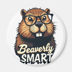 Aimant Beaverly Smart - Drôle Castor avec lunettes Graphi