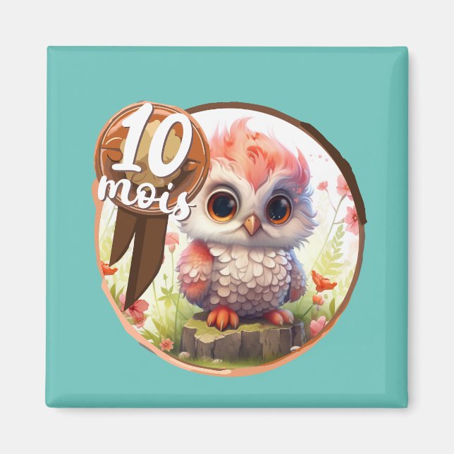 Aimant Bébé - 10 mois aussi (Devant)