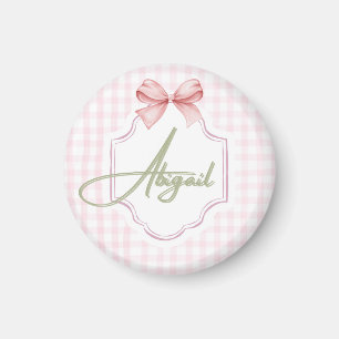 Aimant Bébé Abigail Personnalisé Fille Nursery Bow&En vic