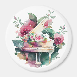 Aimant Bébé blanc Grand Piano aquarelle