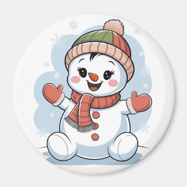 Aimant Bébé Bonhomme de Neige (Devant)