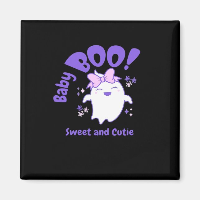 Aimant Bébé Boo ! Design Halloween Sweet Et Toddler (Devant)