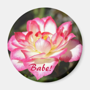 Aimant Bébé ! Cadeaux d'aimant Rose Fleur Rose Blanche Fl