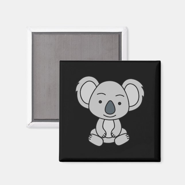 Aimant Bébé Cute Koala Avec Le Sourire Assis (Recto/Verso)