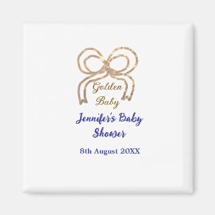 Aimant Bébé d'or arc bleu royal baby shower