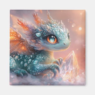 Aimant Bébé Dragon Adorable avec Gemme de Cristal : Art F